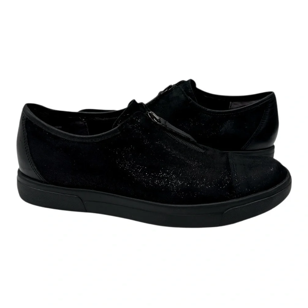 MUNRO ROSLYN Zip Sneaker Comfort Shoe BLACK SUEDE size 7 M